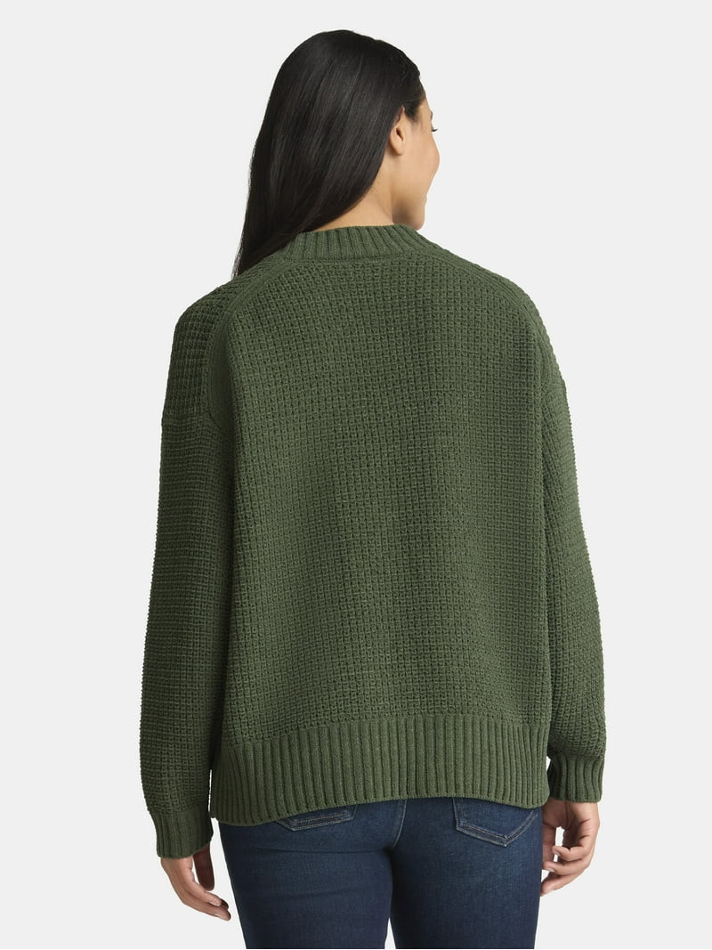 Time and Tru Women's Chenille Cardigan Sweater, Midweight, Sizes XS-XXXL | Walmart (US)
