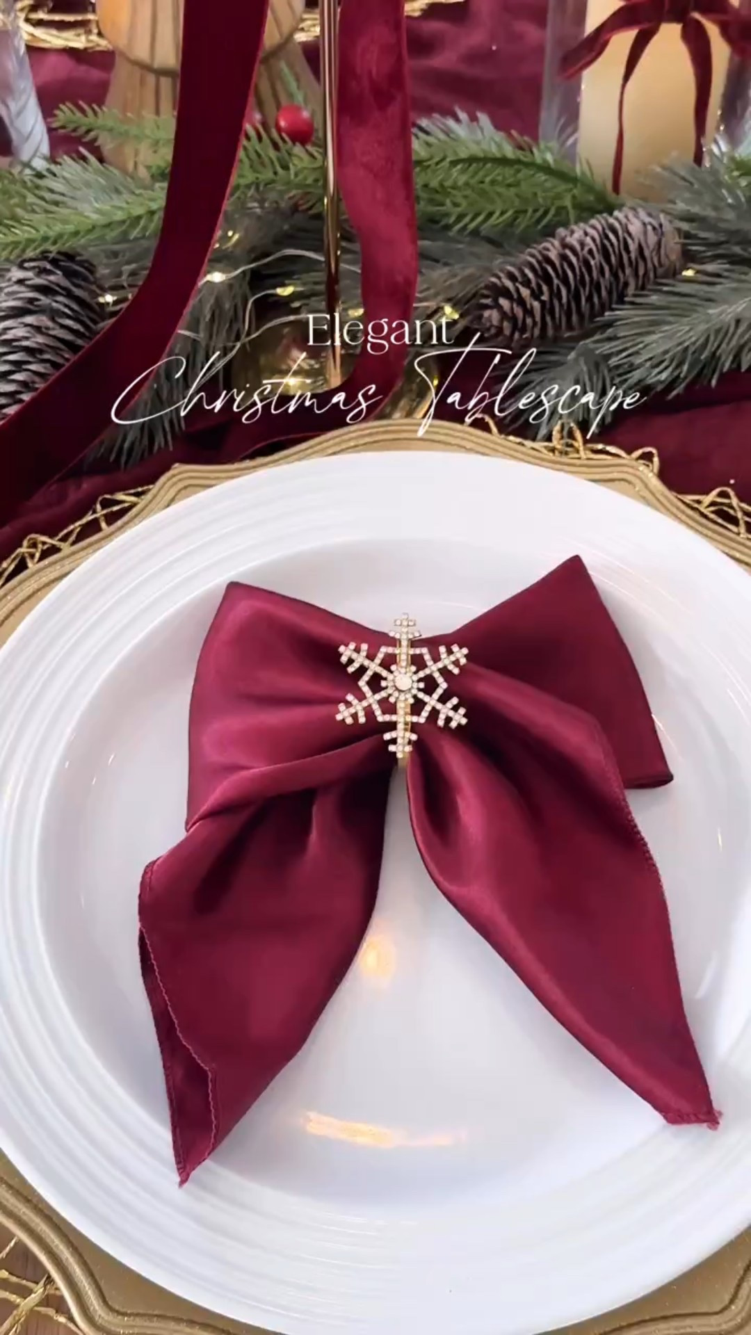 An elegant and cozy Christmas tablescape styled with burgundy candles, velvet bows, gold accents, and festive greenery. Perfect inspiration for a timeless holiday table using elevated Amazon decor finds.🎄🤍✨

✨ Comment SHOP for the links
🤍 Follow me for more Christmas tablescape & holiday decor ideas @camilaestrella.lifestyle 

christmas tablescape, holiday tablescape, christmas table decor, elegant christmas decor, burgundy christmas decor, gold christmas decor, luxury holiday decor, holiday table styling, christmas dining table decor, christmas centerpiece ideas, amazon christmas decor, holiday hosting decor

#christmastablescape
#holidaytablescape
#christmastabledecor 
#eleganthomedecor 
#christmasinspo#LTKHoliday

#LTKSeasonal #LTKHome