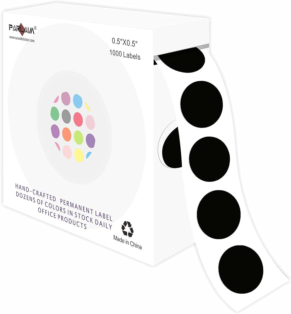 PARLAIM 1/2 Round Permanent Adhesive Color-Code Dot Stickers,1000 Stickers Roll dots Label Dispen... | Amazon (US)