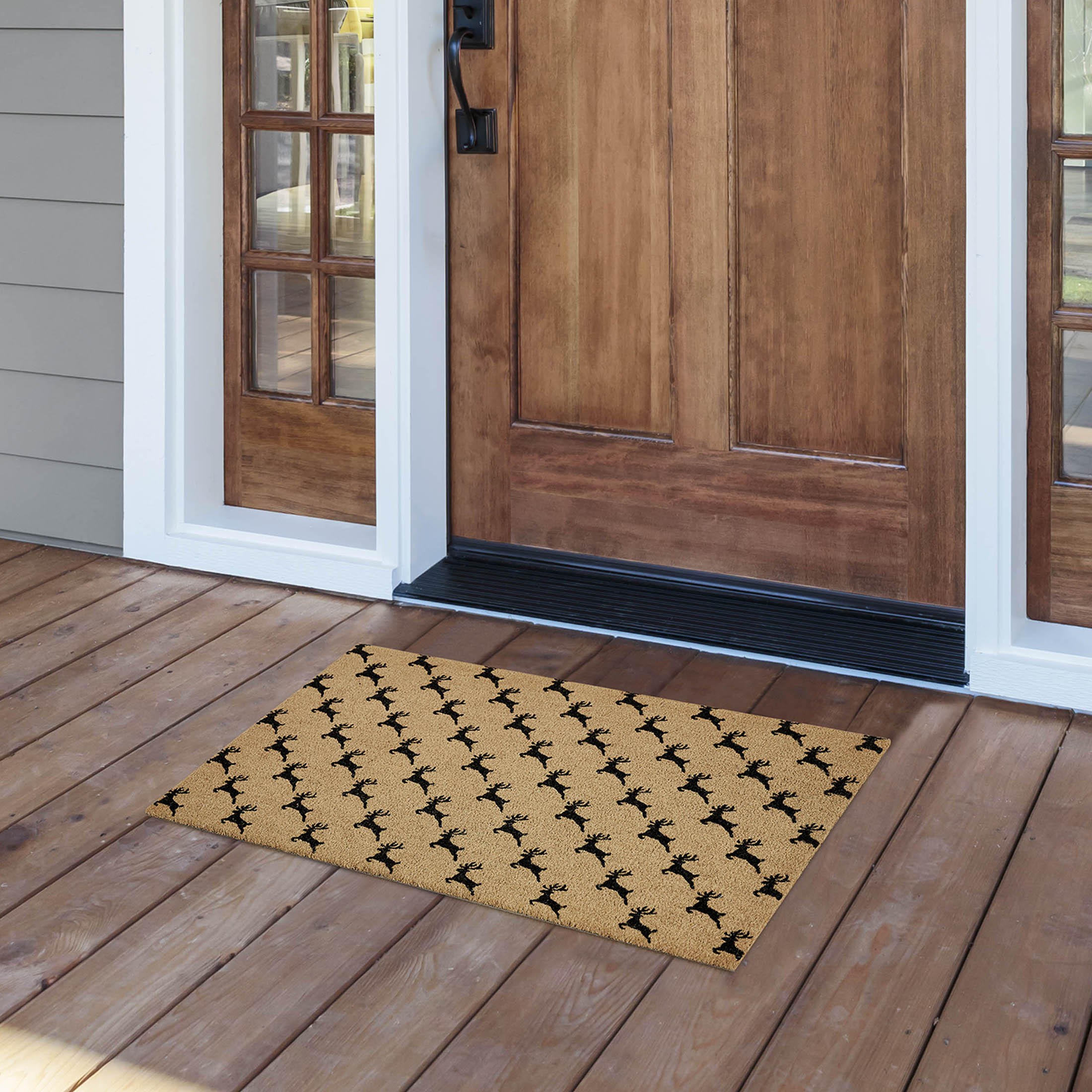 My Texas House Reindeer Natural Coir Holiday Outdoor Doormat, 18" x 30" | Walmart (US)