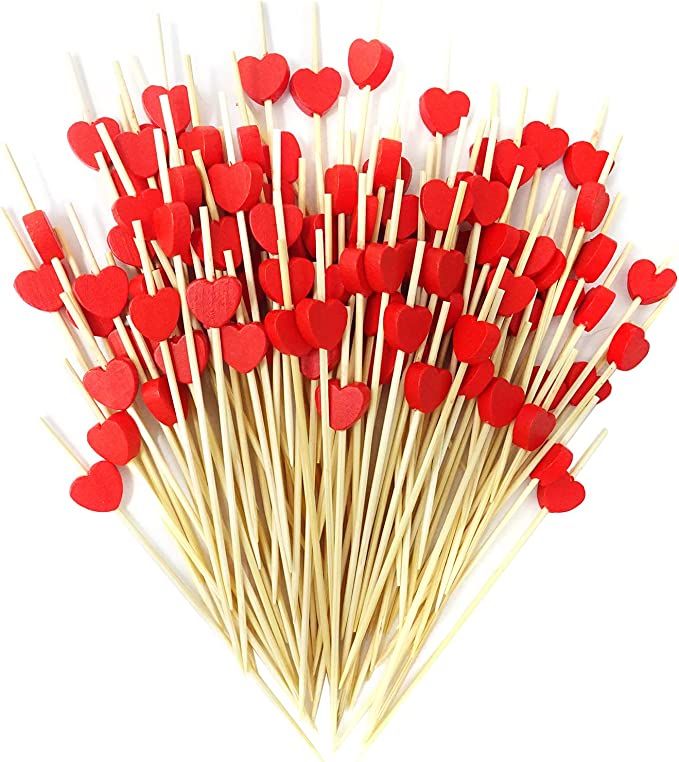 Honbay 100PCS 4.7" Handmade Cocktail Picks Appetizer Bamboo Toothpicks Sandwich Fruit Toothpicks ... | Amazon (US)