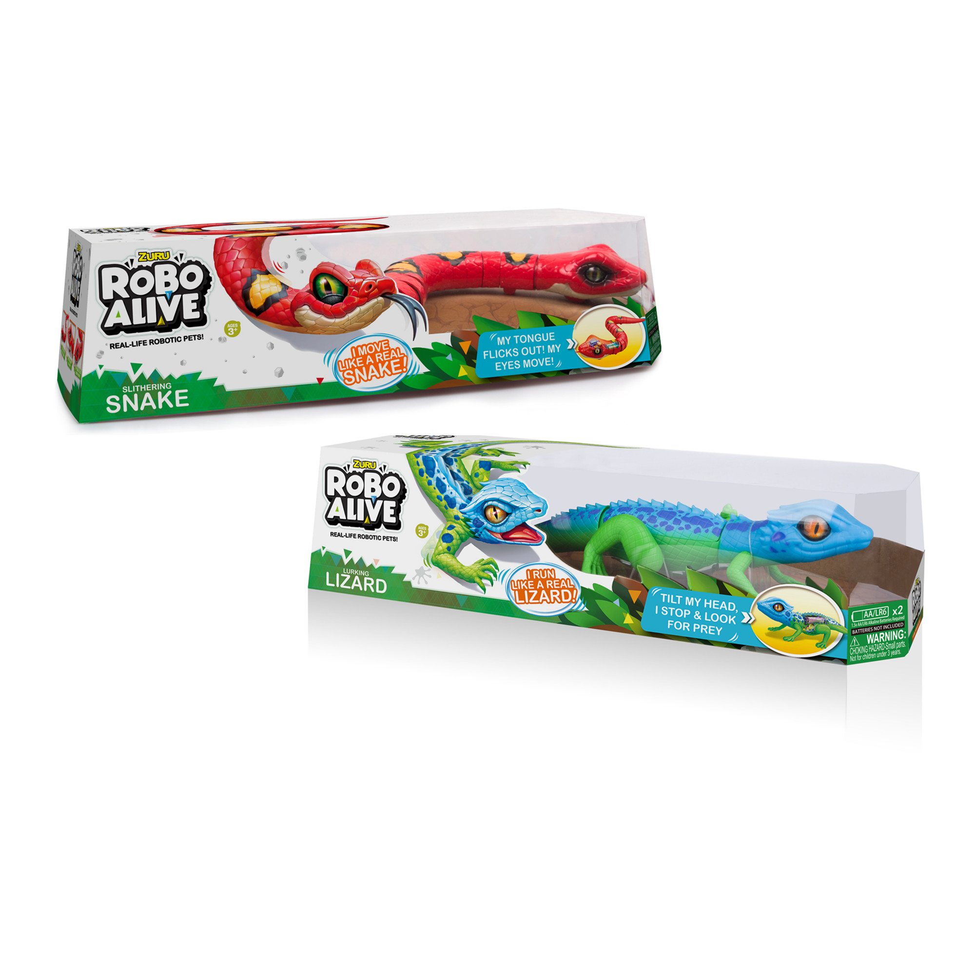 Robo Alive Lurking Lizard or Slithering Snake Battery-Powered Robotic Toys by ZURU (styles may va... | Walmart (US)