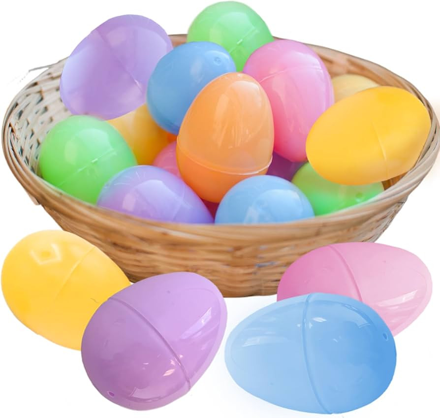 GiftExpress Pastel Color Easter Eggs - 50 Piece Assorted Bulk 2.3" x 1.75" Plastic Eggs w/ Hinge ... | Amazon (US)