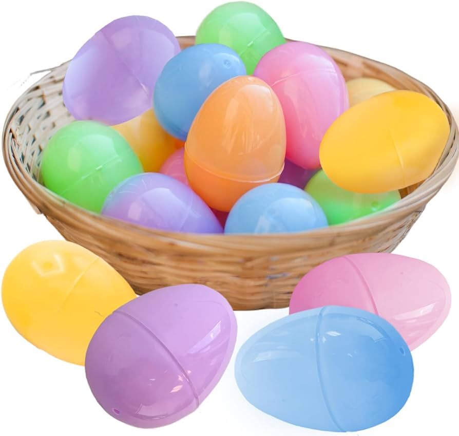 GiftExpress Pastel Color Easter Eggs - 50 Piece Assorted Bulk 2.3" x 1.75" Plastic Eggs w/ Hinge ... | Amazon (US)