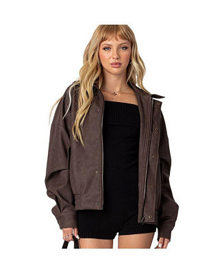 Edikted Women's Mori Oversized Faux Leather Jacket - Macy's | Macy's