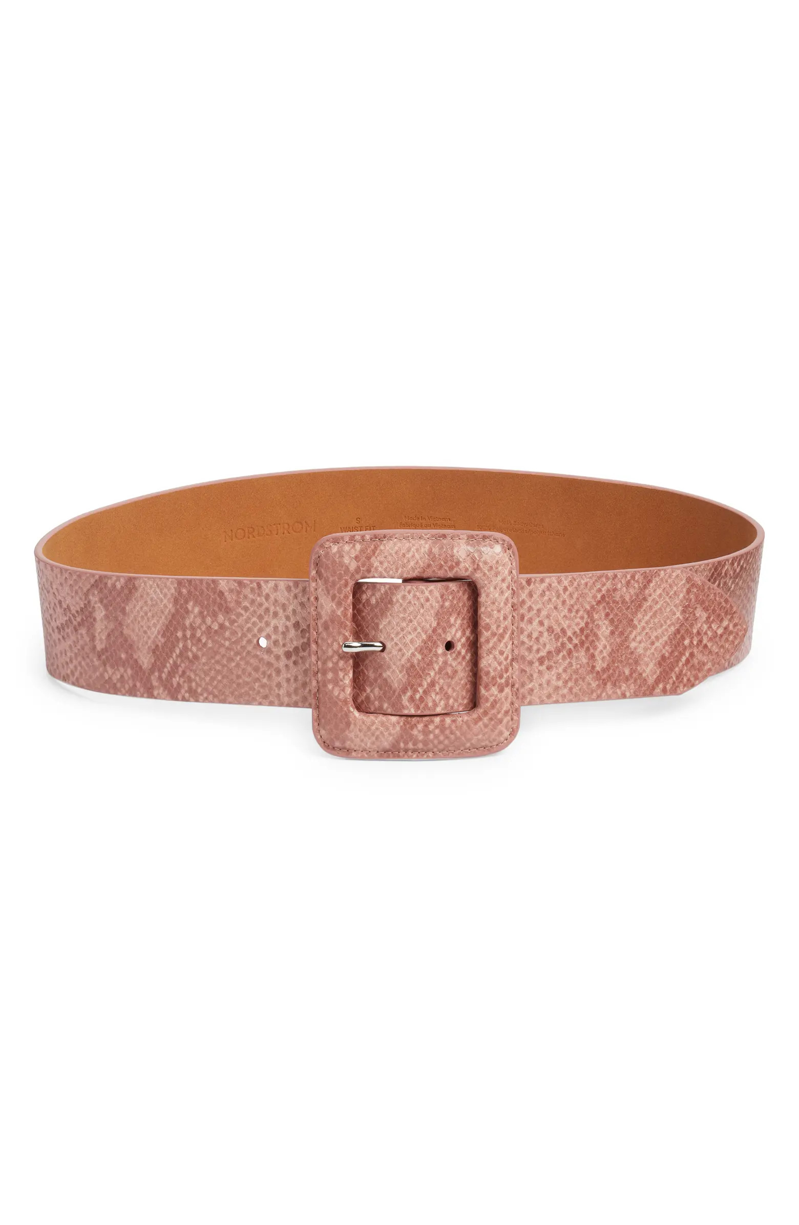 Amelia Snakeskin Embossed Faux Leather Belt | Nordstrom