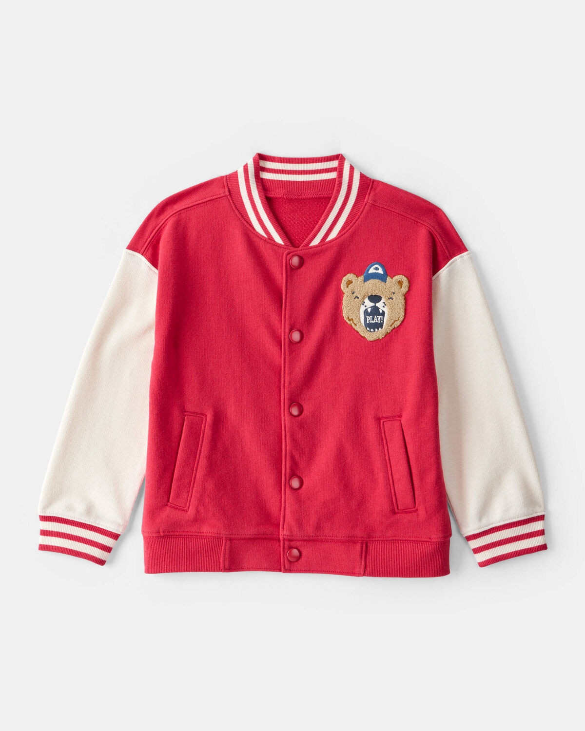 Toddler Boy Bear Long-Sleeve Varsity Fashion Jacket - Red | Carter's Inc