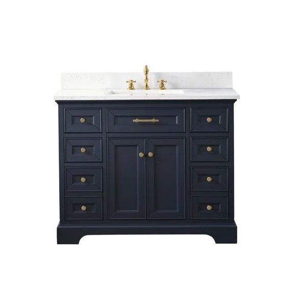 Currahee 42'' Single Bathroom Vanity with Engineered Stone Top | Wayfair North America