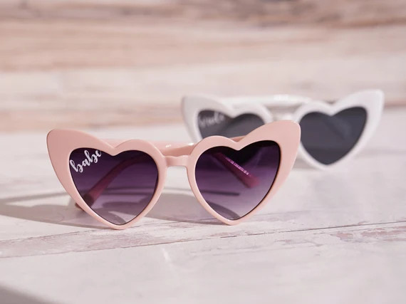 Heart Sunglasses Babe & Bride Bachelorette Party Sunglasses Beach Bachelorette Party Favors Brida... | Etsy (US)