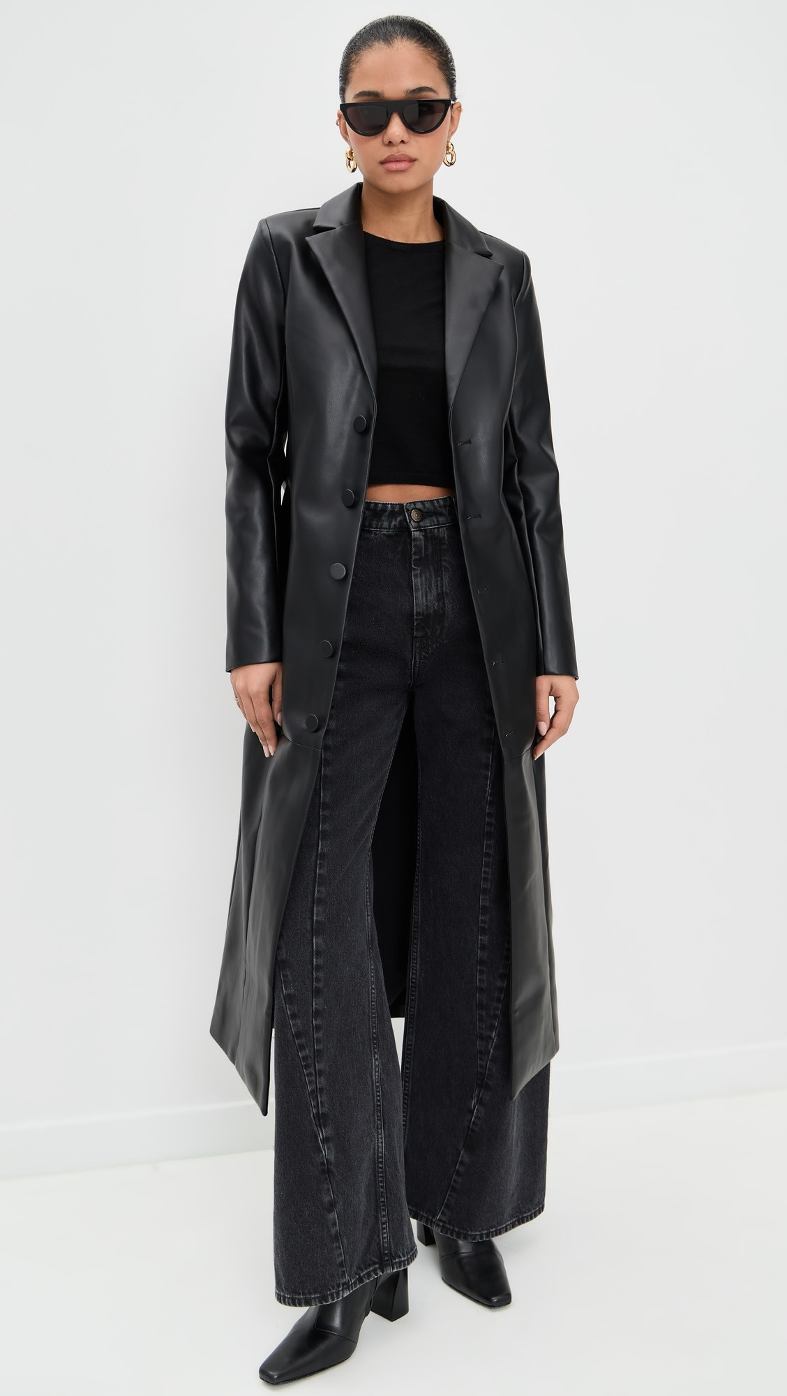 The Vegan Leather Long Coat | Shopbop