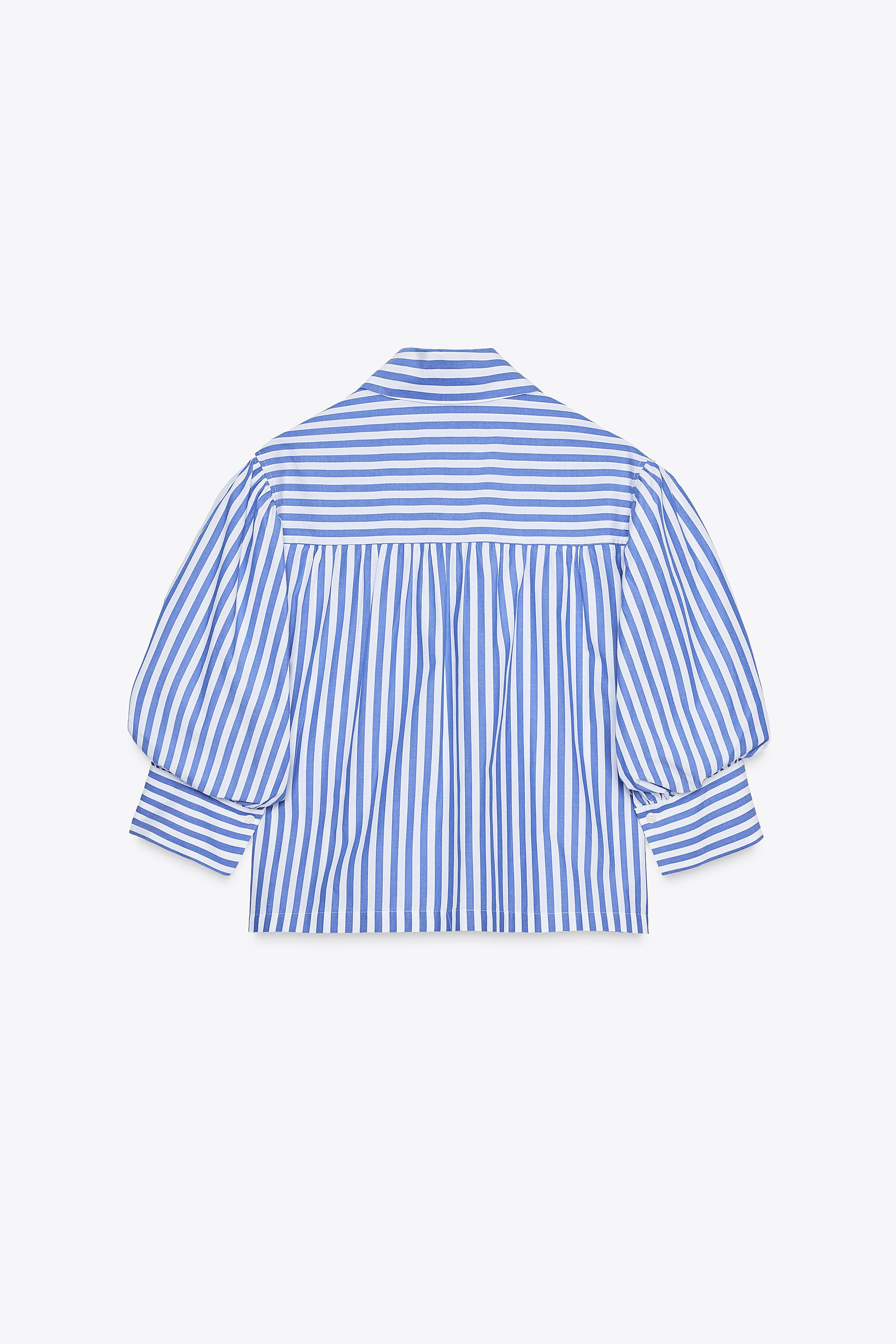 ZW COLLECTION POPLIN BALLOON SLEEVE SHIRT | Zara US