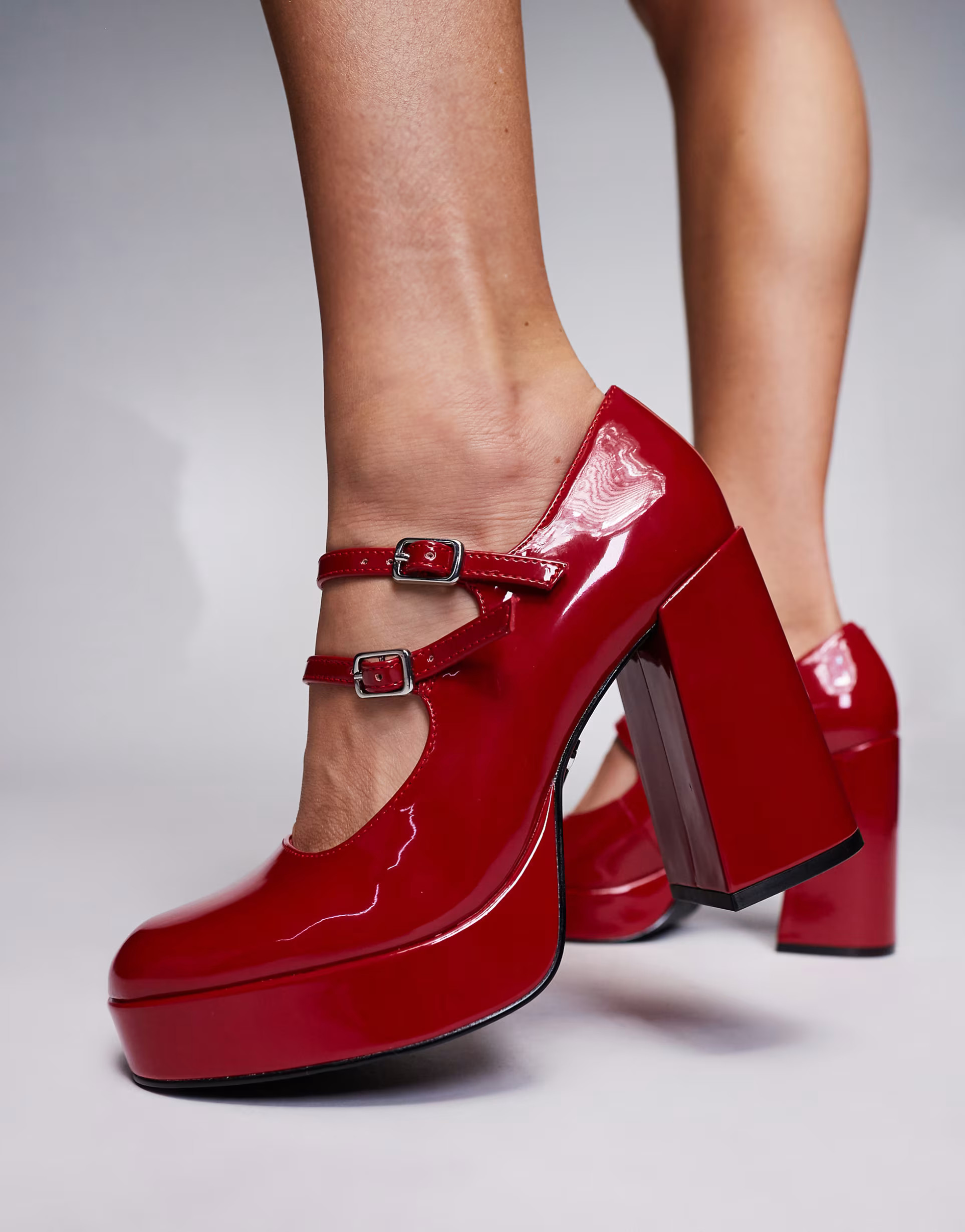 Steve Madden Cabernet platform mary jane heels in red | ASOS (Global)