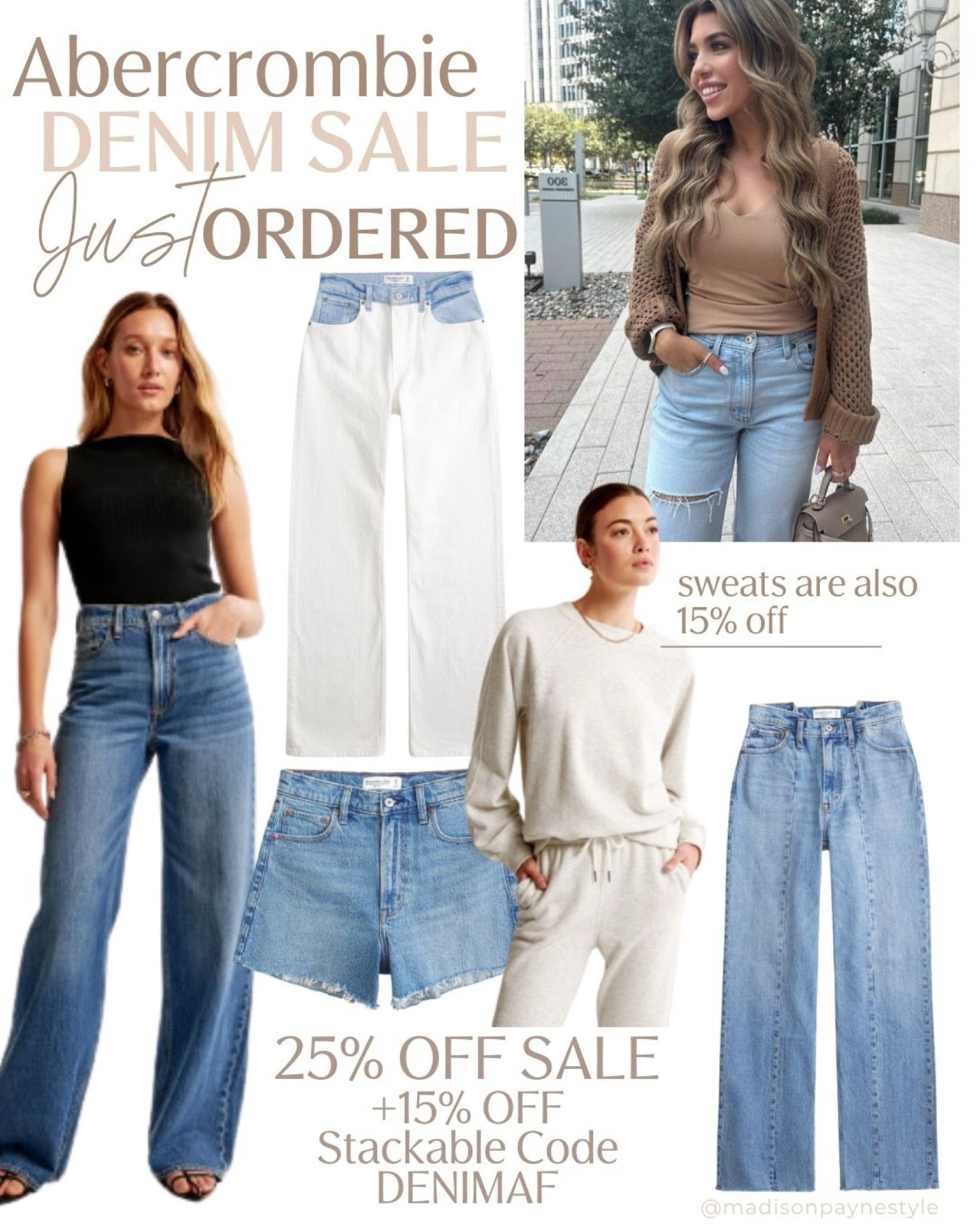 ABERCROMBIE DENIM SALE 25% OFF + 15% off stackable code DENIMAF 👖 the sale starts today, February 9th-12th! I wear a size 27 for reference, and either a “short” length if I want to wear it with flats, or “regular” if I want to wear a heel or have it puddle at the bottom

Abercrombie, Abercrombie Denim Sale, Abercrombie Sale, Denim Sale, Abercrombie Denim, Abercrombie Jeans, Madison Payne

#LTKsalealert #LTKSeasonal #LTKstyletip