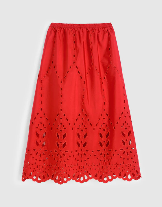 Embroidered Midi Skirt | Madewell