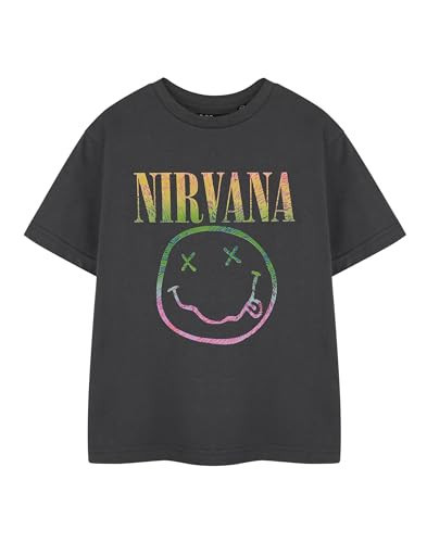 Nirvana Rainbow Kids T-Shirt | Grey Rainbow Logo Graphic Tee | Short Sleeve Unisex Shirt for Children | Rock Band | Amazon (US)