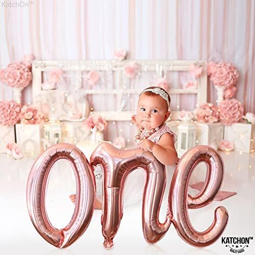 Rose Gold One Balloon for First Birthday - 20 Inch One Script Balloon | One Rose Gold Balloon for Sw | Amazon (US)