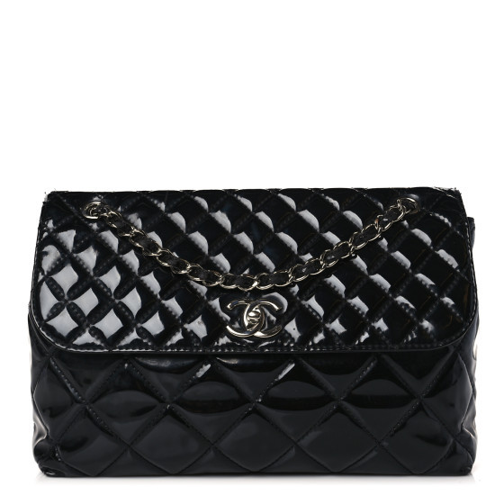 Vinyl Quilted In the Business Flap Bag Black | FASHIONPHILE (US)