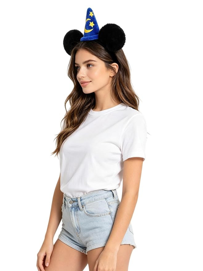 A Miaow Black Plush Headband Blue Cap Hair Hoop Halloween Park Photo Shoot Hair Accessory Women A... | Amazon (US)