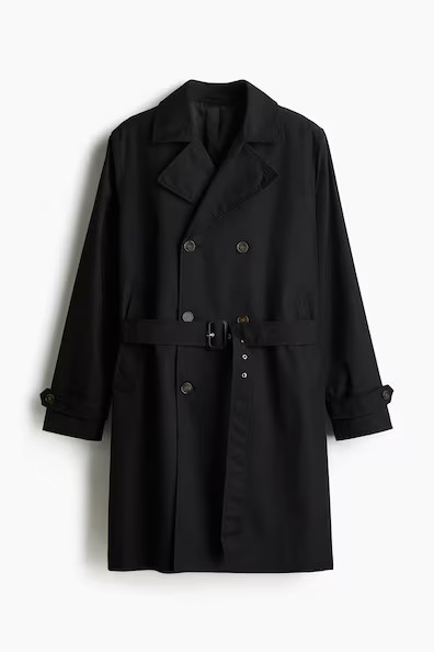 H & M - Regular-Fit Trench Coat - Black | H&M (US + CA)