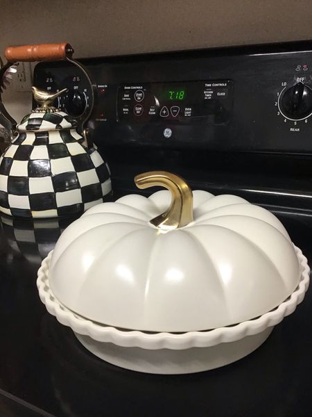 This beautiful pumpkin pie dish is back in stock at world market. They also have it in orange with a gold stem. Available online and in stores The tea kettle is McKenzie Child’s Courtly Check tea kettle

#LTKSeasonal #LTKunder50 #LTKhome