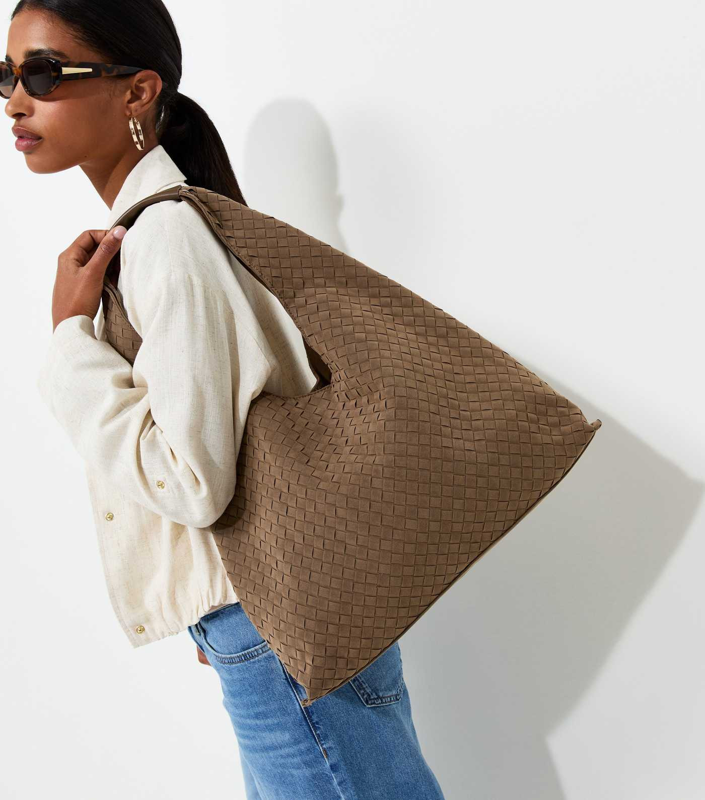 Camel Weave Hobo Shoulder Bag | New Look | New Look (UK)