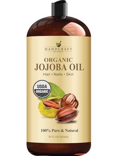 Handcraft Blends USDA Organic Jojoba Oil - Cold-Pressed 28 Fl Oz - 100% Pure and Natural - Premium Grade Carrier Oil for Skin and Hair - Hair and Body - Massage - Hexane-Free | Amazon (US)