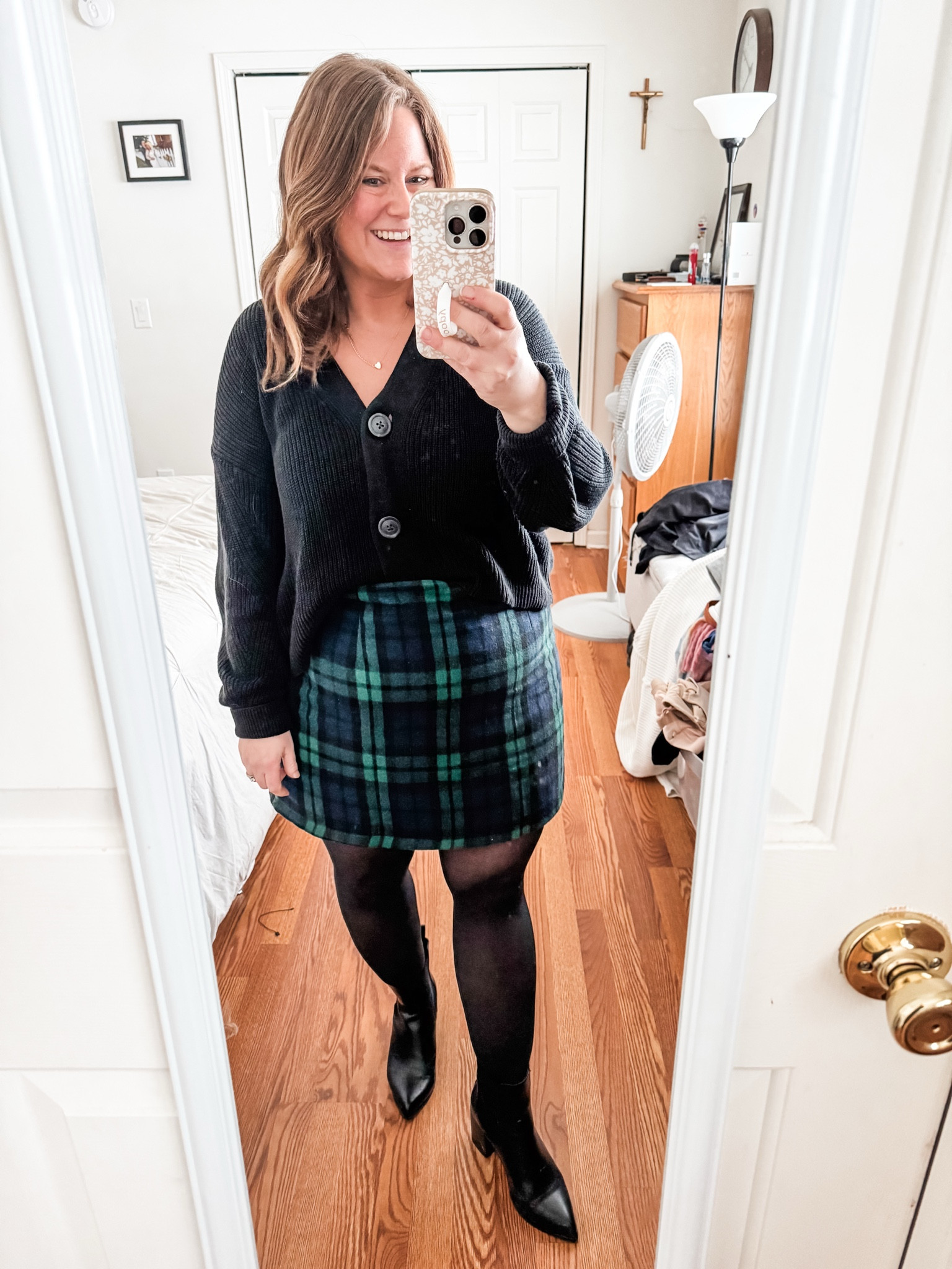 Winter outfit 
Teacher outfit 
Winter church outfit
Plaid skirt outfit
Black tights outfit 

#LTKPetite #LTKMidsize #LTKWorkwear