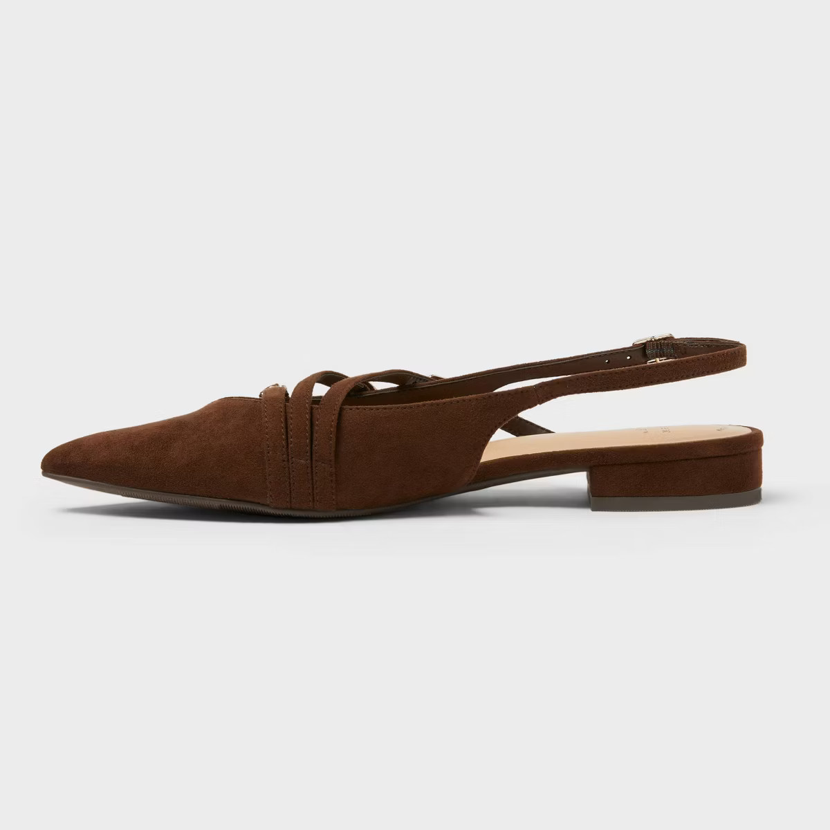 Women's Twiggy Multi Buckle Mini Heel Flats with Memory Foam Insole - A New Day™ Brown 8: Faux ... | Target