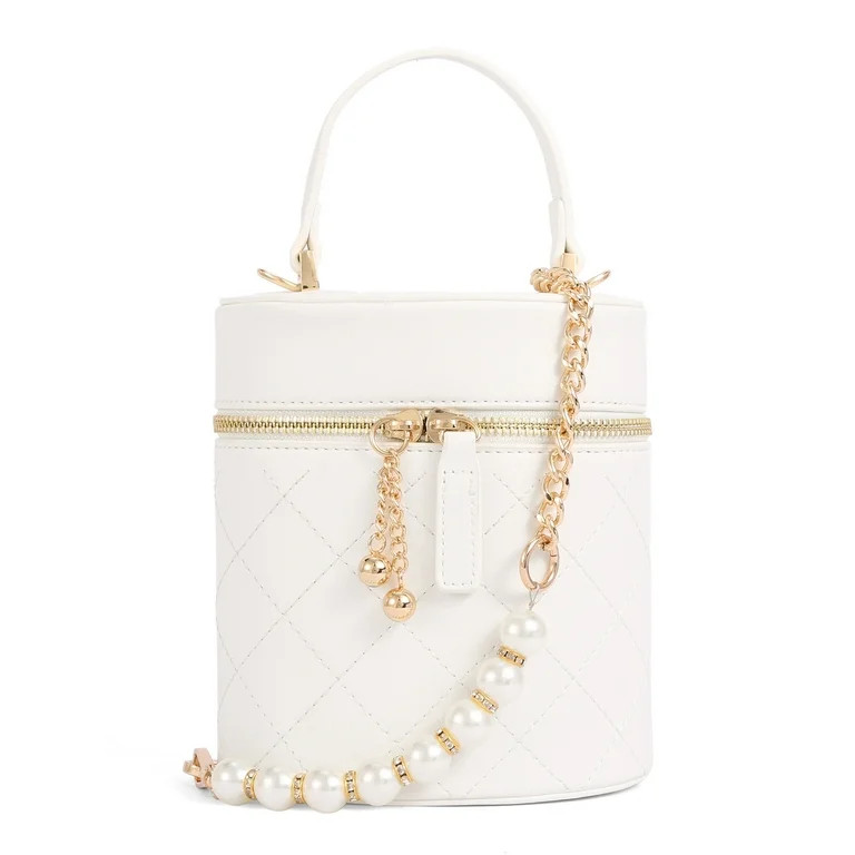 BeCool Women's Cylinder Top Handle Crossbody Bag White - Walmart.com | Walmart (US)