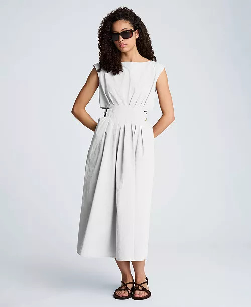 Women's Sleeveless Boat Neck Midi Dress | Macy's