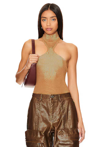 superdown Kallie Halter Bodysuit in Almond from Revolve.com | Revolve Clothing (Global)