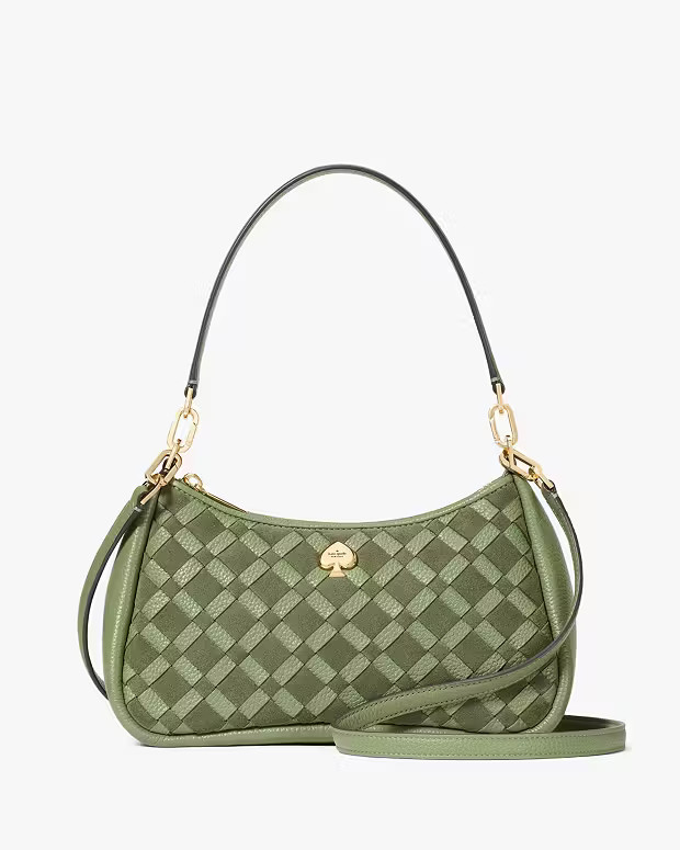 Kayla Woven Leather Small Convertible Shoulder Bag | Kate Spade Outlet