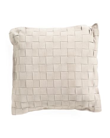 18x18 Basketweave Suede Pillow | TJ Maxx