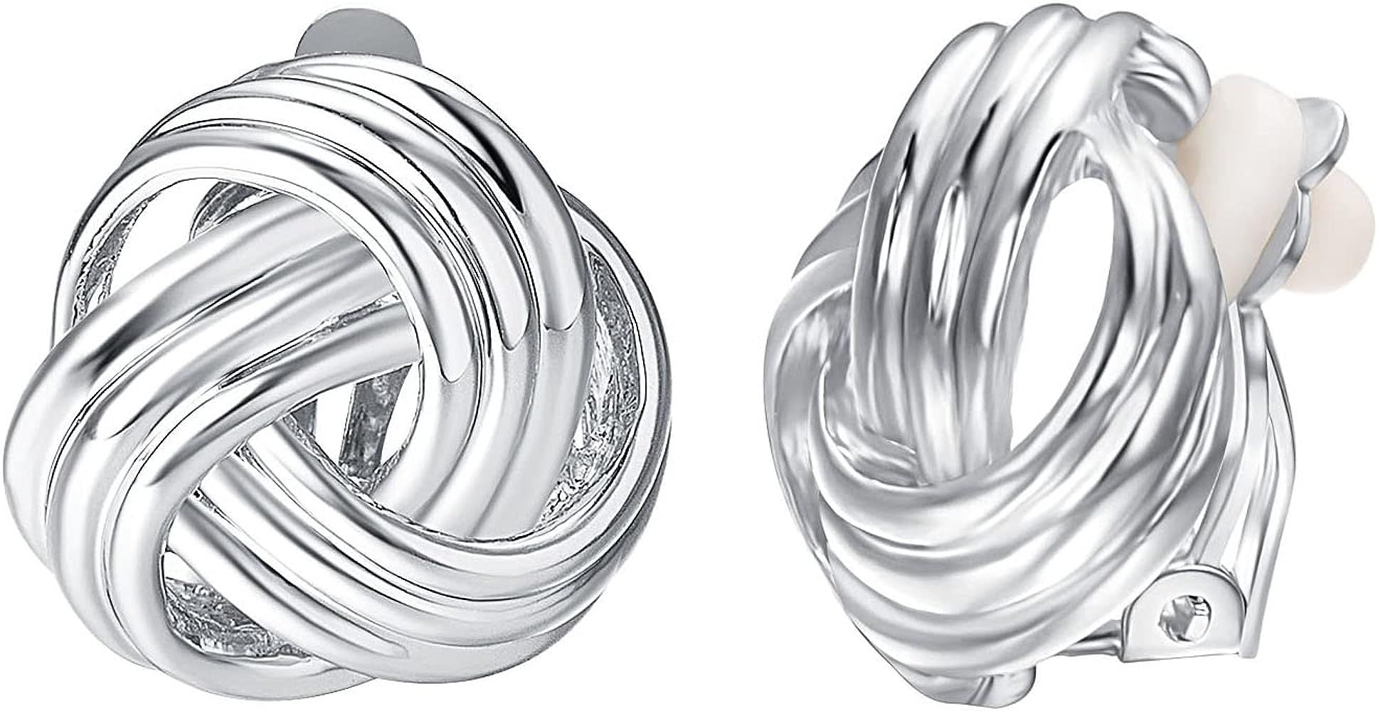 JOLCHIF Knot Clip on Earrings for Women 14K Gold Plated Clip on CZ Earrings Non Piercing Earrings... | Amazon (US)