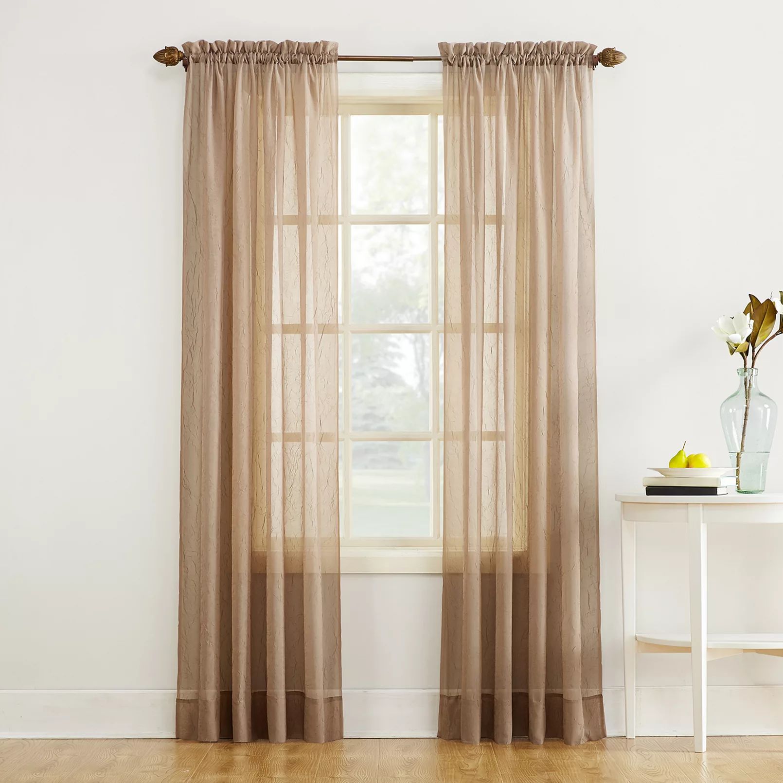 No. 918 Erica Crushed Sheer Voile Window Curtain | Kohl's