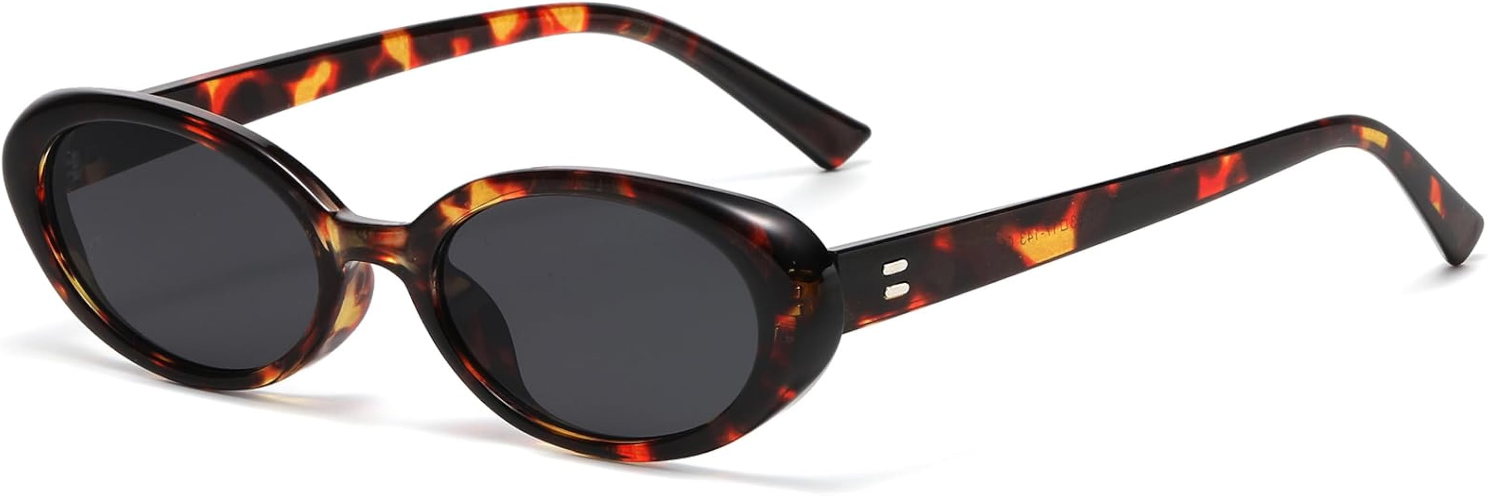 Retro Oval Sunglasses for Women Men Fashion Small Oval Sunglasses 90s Vintage Shades | Amazon (US)