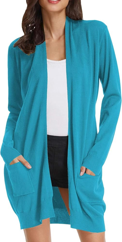 GRACE KARIN Essential Solid Open Front Long Knited Cardigan Sweater for Women | Amazon (US)