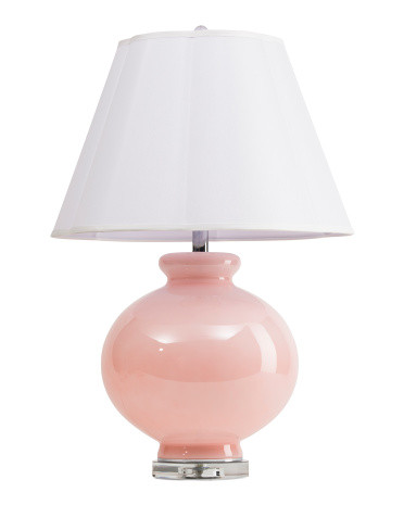28in Glass Table Lamp With Shaped Shade | TJ Maxx