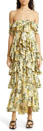 Eleonora Floral Ruffle Off the Shoulder Dress | Nordstrom