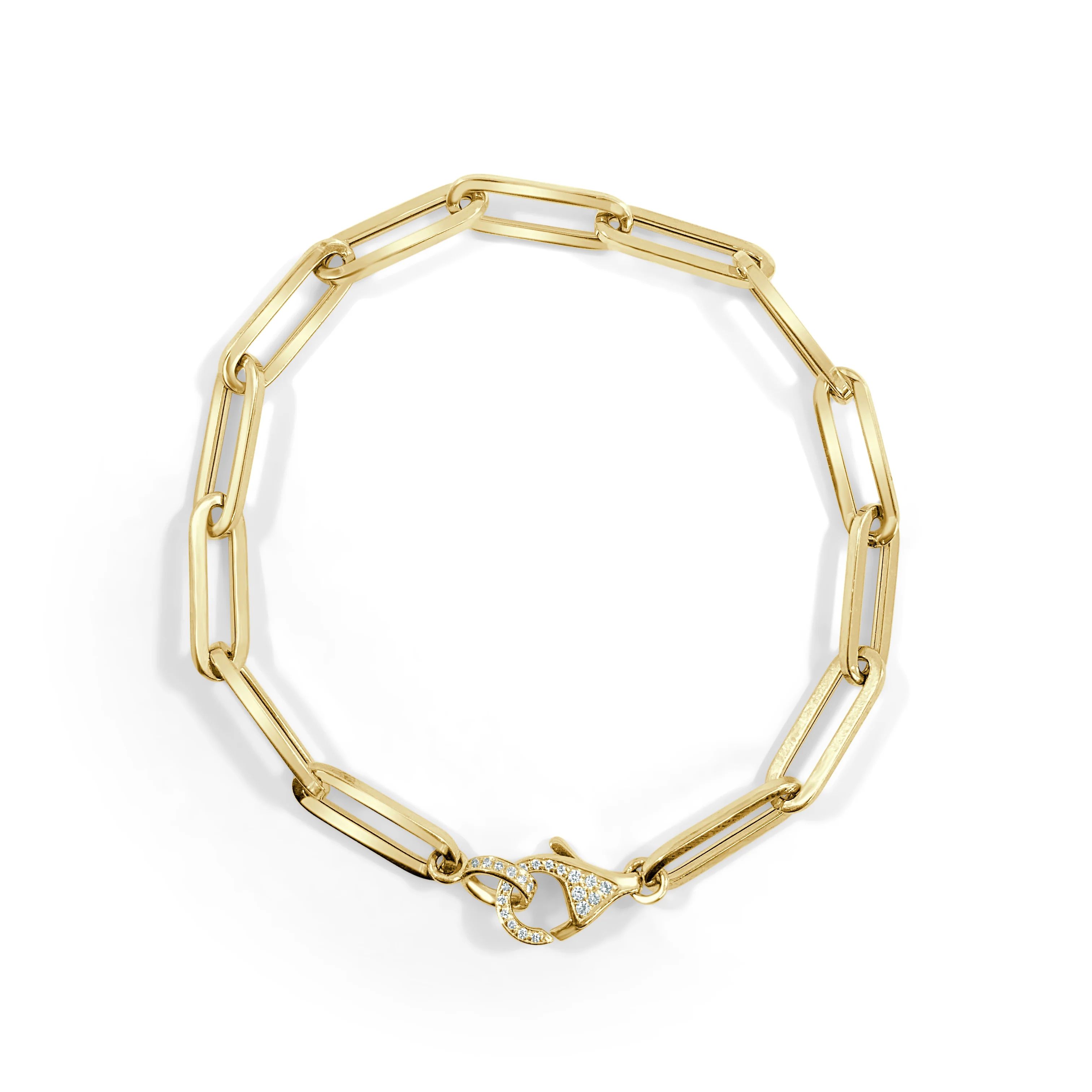 Teagan Paperclip Chain Bracelet w/ Diamond Clasp | RW Fine Jewelry