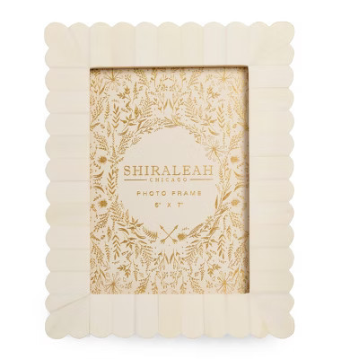 Shiraleah Roma 5" x 7" Scalloped Off-White Picture Frame | Target