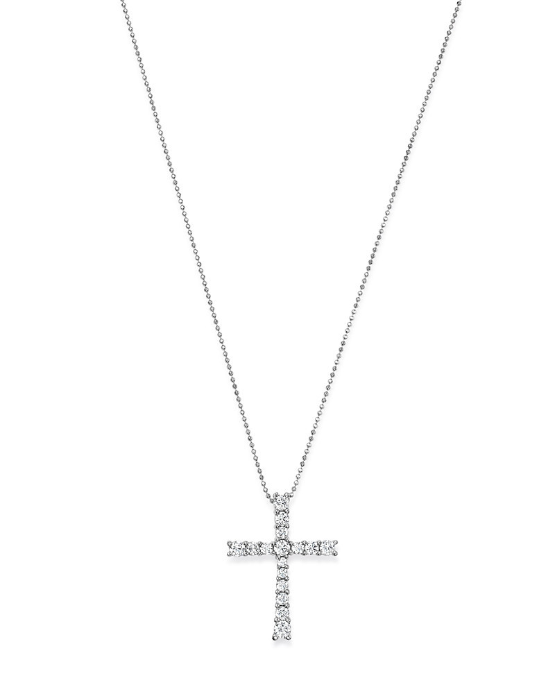 Diamond Cross Pendant in 14K White Gold, 1.0 tcw | Bloomingdale's (US)