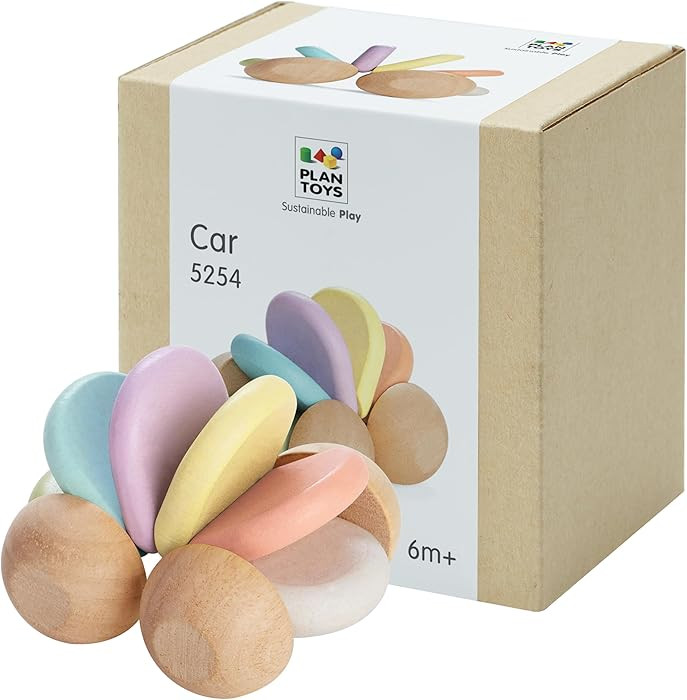 PlanToys® Wooden Baby Push Toy Car | Montessori Toy for Infants | Wooden Baby Toy with Flexible ... | Amazon (US)