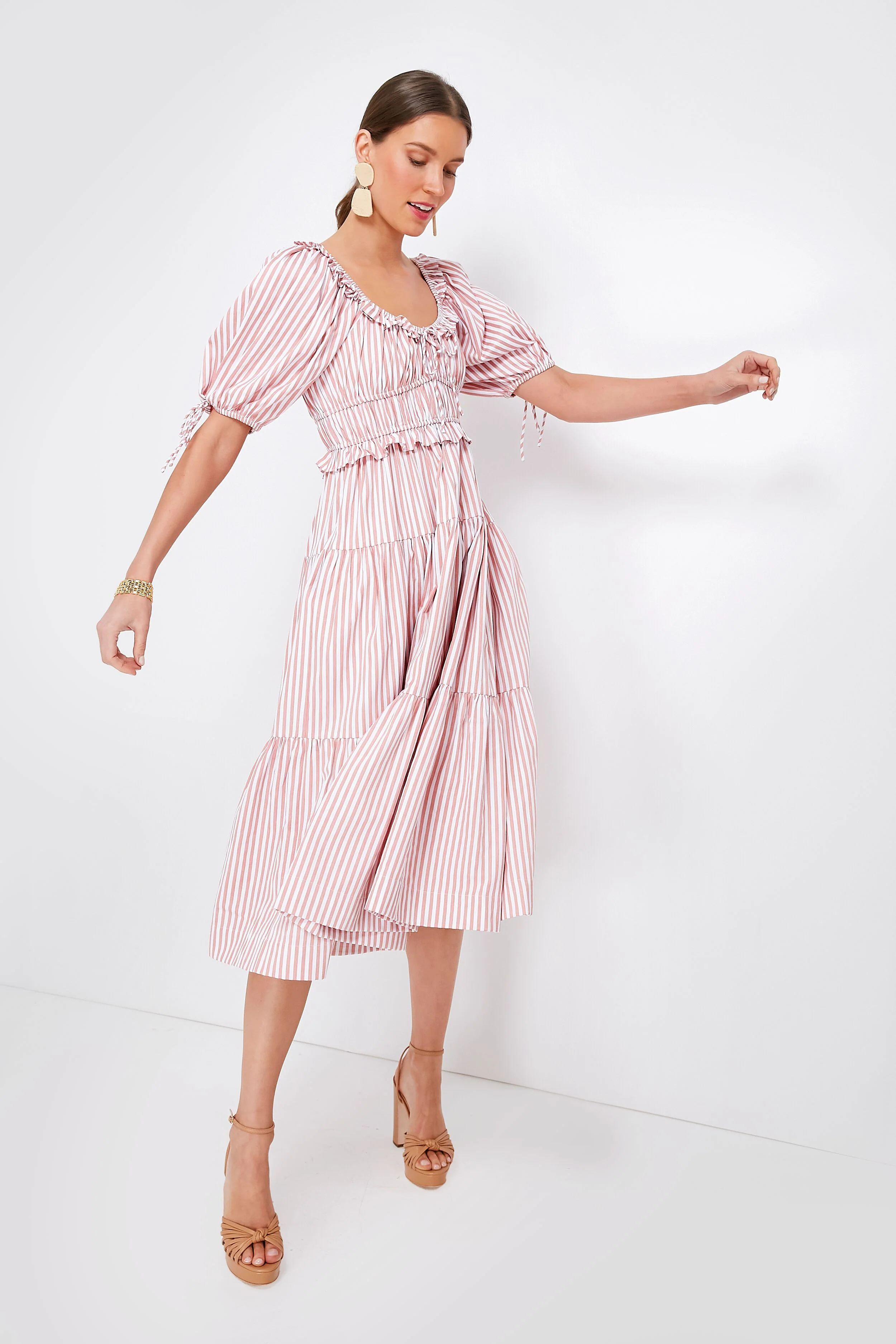 Pink Striped Brielle Midi Dress | Tuckernuck (US)