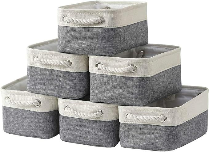 Bidtakay Baskets Storage Basket for Organizing Small Fabric Baskets 11.8 x 7.8 x 5 inch Collapsib... | Amazon (US)