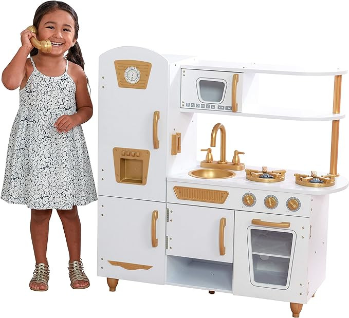 KidKraft Modern White Play Kitchen & 27-pc. Matching Cookware Set with 1 Piece Accessory Play Set... | Amazon (US)