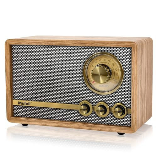 Retro Radio with Bluetooth Speaker, Vintage Bluetooth Radio with White Noise Function, Wood FM Radio Speaker with Rotary Tuning Dial for Home, Bedroom, Living Room, Kitchen, Cafe(RA60S-D) | Amazon (US)