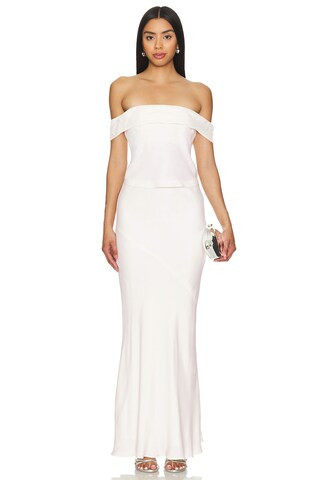 Amalia Maxi Skirt in Ivory | Revolve Clothing (Global)