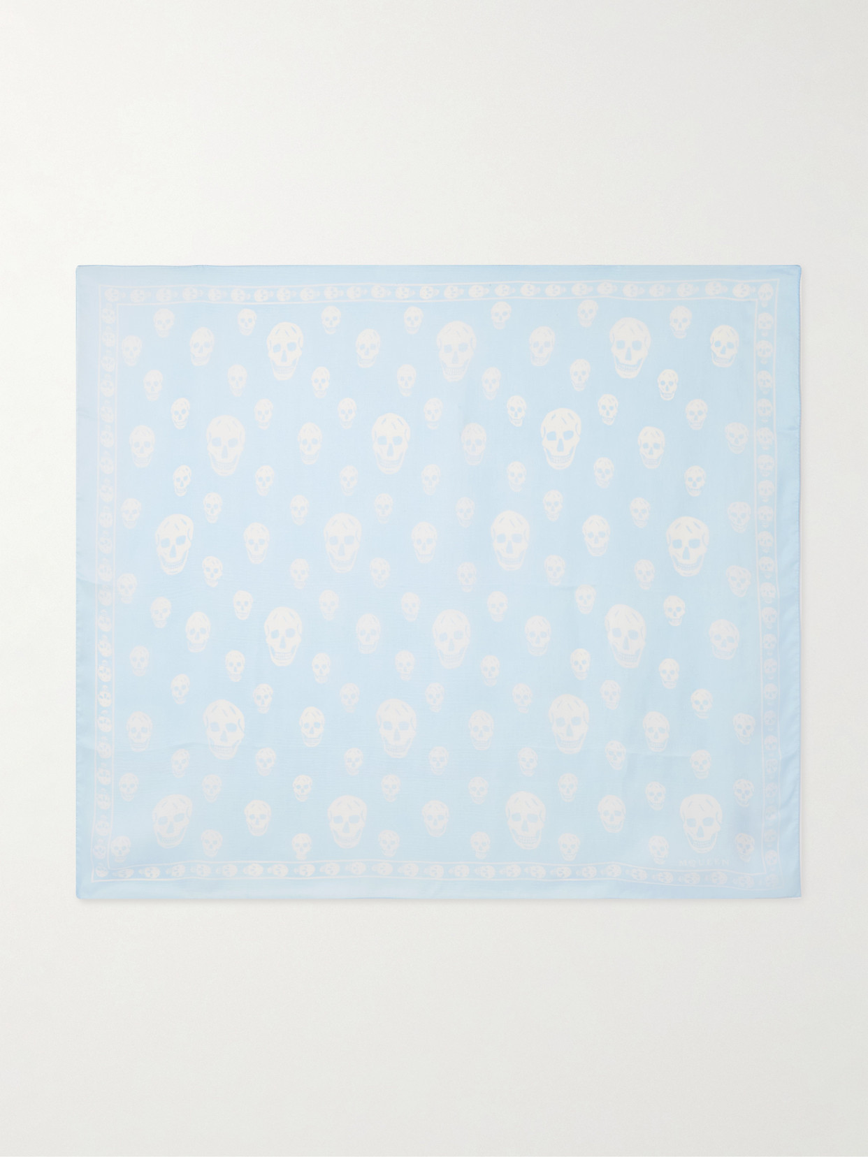 MCQUEEN - Printed Silk-chiffon Scarf - Blue | NET-A-PORTER (US)