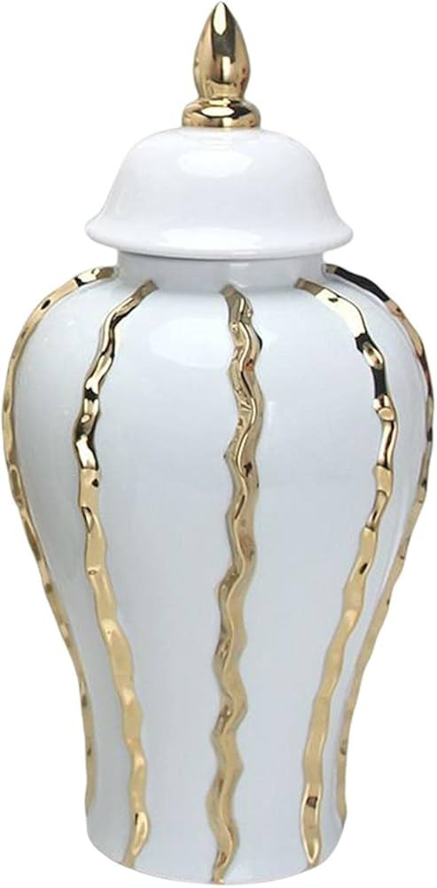 Fenteer Classical Ginger Jar, Flower Vase, with Lid Flower Holder, Storage Handicraft for Floral ... | Amazon (US)